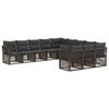 vidaXL Gartensofa-set 11 Stk. Grau Poly-Rattan