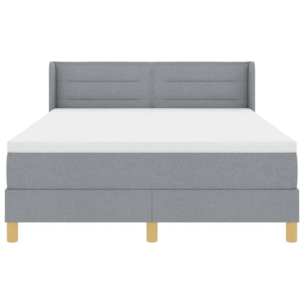 vidaXL Boxspringbett mit Matratze Hellgrau 200 x 160 cm Stoff