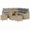 vidaXL Gartensofa-set mit Kissen mit Speicher 8 pcs Beige Poly Rattan