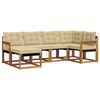 vidaXL Outdoor-Sofagarnitur mit Kissen 6 pcs Natur und Beige