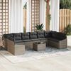 vidaXL Garten-Sofa-Set mit Kissen 11 pcs Hellgrau Poly-Rattan