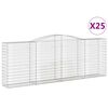 vidaXL Gabionen mit Hochbogen 25 Stk 400x50x140/160cm Verzinktes Eisen