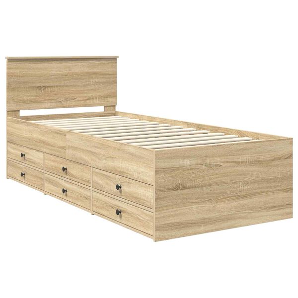 vidaXL Tagesbett Sonoma Eiche und Schwarz 90 x 200 cm Holzwerkstoff