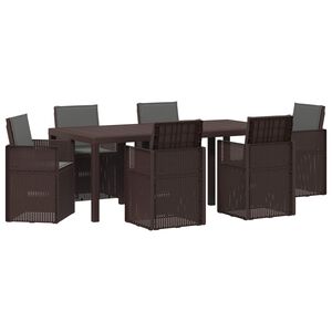 vidaXL Garten Essgruppe 7 stk. Braun und Anthrazit PP