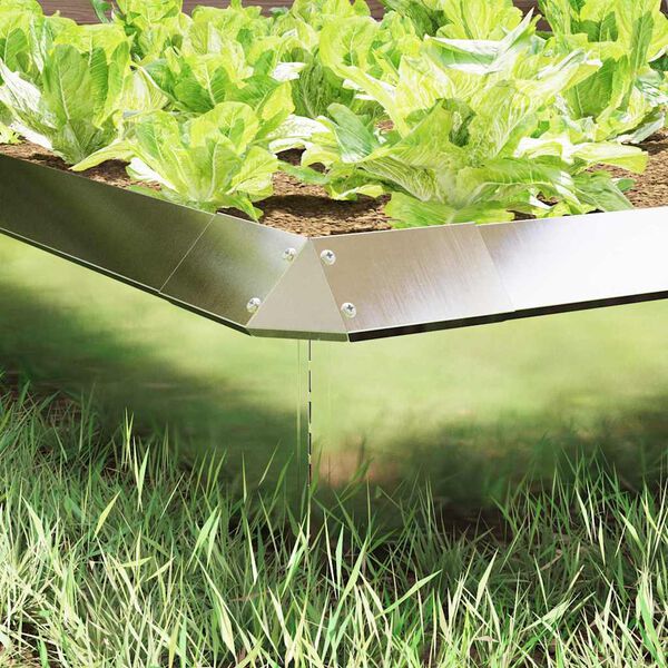 vidaXL Schneckenzaun 4 pcs Silber 13,5 x 13,5 x 25 cm Edelstahl