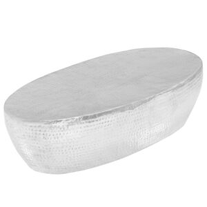 vidaXL Couchtisch Silber geh&auml;mmert 100 x 50 x 28 cm Aluminium
