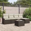 vidaXL Sofa Set mit Kissen 6 pcs Braun Poly-Rattan