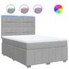 vidaXL Boxspringbett mit Matratze Hellgrau 160x200 cm Stoff