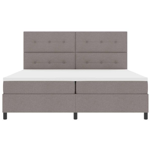 vidaXL Boxspringbett mit Matratze mit LED Taupe 200 x 200 cm Stoff