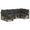 vidaXL Gartensofa-set 6 pcs Grau Poly-Rattan