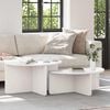 vidaXL Couchtisch 2 pcs Weiß Massivholz Kiefer