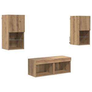 vidaXL TV-Wandregale 4 stk. Artisan-Eiche Holzwerkstoff