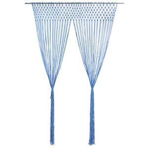 vidaXL Makramee Vorhang Blau 140x240 cm Baumwolle