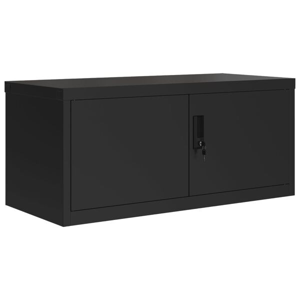 vidaXL Aktenschrank Schwarz 90x40x240 cm Stahl