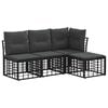 vidaXL Outdoor-Sofagarnitur Schwarz Polyester