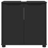 vidaXL Badezimmerwaschbecken-Schrank mit Regal Schwarz 60 x 30 x 60 cm