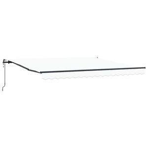 vidaXL Ausziehbare Markise Wei&szlig; 400 x 350 cm Stoff und Aluminium