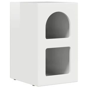 vidaXL Nachttisch ELST Hochglanz Wei&szlig; 29,5 x 33,5 x 50 cm