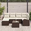 vidaXL Sofa Set mit Kissen 7 pcs Braun und Wei&szlig; Poly-Rattan