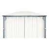 vidaXL Pavillon mit Vorhängen & LED-Lichterkette 400x300 cm Creme Alu