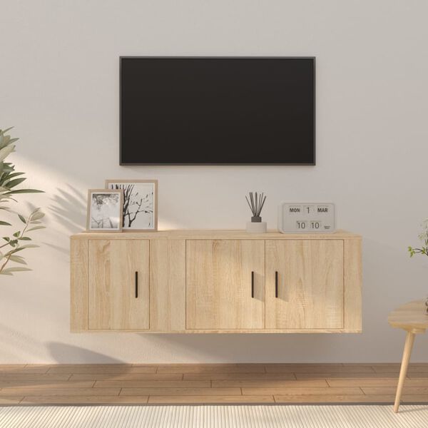 vidaXL 2-tlg. TV-Schrank-Set Sonoma-Eiche Holzwerkstoff