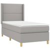 vidaXL Boxspringbett mit Matratze & LED Hellgrau 100x200 cm Stoff