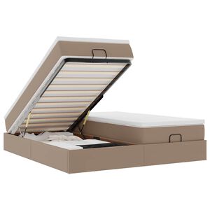 vidaXL Ottoman-Bett mit Matratzen Cappuccino 180x200cm Kunstleder