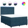 vidaXL Boxspringbett mit Matratze Blau 140x190 cm Samt