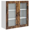 vidaXL Wandglas-Schrank PORTO Ger&auml;ucherte Eiche 80 x 31 x 80 cm