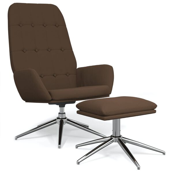 vidaXL Relaxsessel mit Hocker Braun Mikrofasergewebe