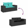 vidaXL 6-tlg. Garten-Sofagarnitur mit Kissen Schwarz Poly Rattan