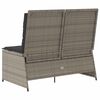 vidaXL Gartenbank mit Kissen Grau Poly Rattan
