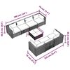 vidaXL 8-tlg. Garten-Lounge-Set mit Kissen Poly Rattan Braun