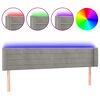 vidaXL LED Kopfteil Hellgrau 203x16x78/88 cm Samt