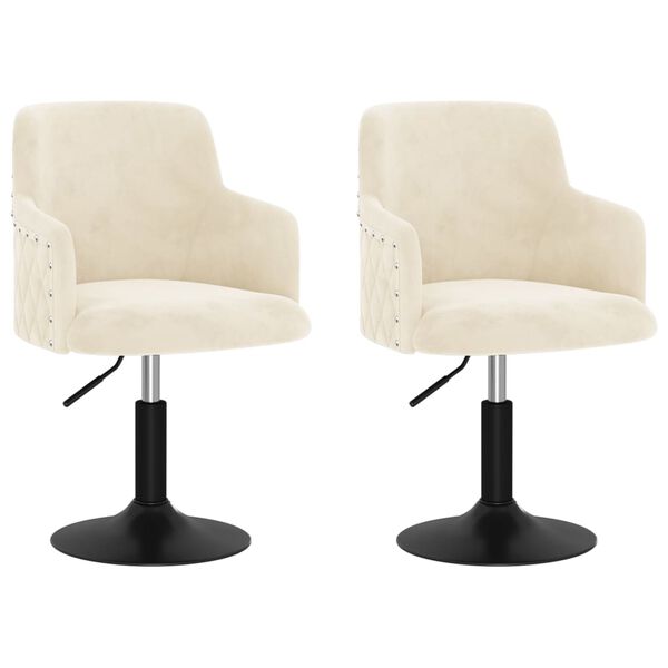 vidaXL Esszimmerst&uuml;hle 2 Stk. Drehbar Creme Samt