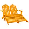vidaXL Adirondack-Gartenbank 2-Sitzer mit Fu&szlig;teil Tannenholz Orange