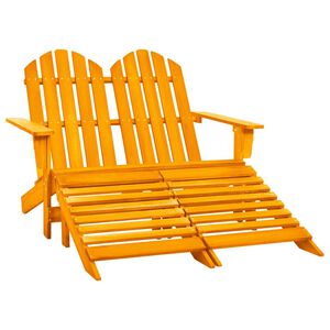 vidaXL Adirondack-Gartenbank 2-Sitzer mit Fu&szlig;teil Tannenholz Orange