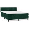 vidaXL Boxspringbett mit Matratze Dunkelgr&uuml;n 140x200 cm Samt