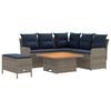 vidaXL M&ouml;belsets 5 Stk. Grau und Marineblau PE-Rattan