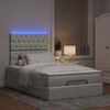vidaXL Ottoman-Bett mit Matratzen & LEDs Hellgrau 120x190 cm Samt