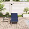 vidaXL Sonnenliege mit Auflage Grau Poly Rattan