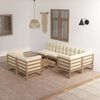 vidaXL 8-tlg. Garten-Lounge-Set mit Kissen Massivholz Kiefer