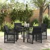 vidaXL Garten Essgruppe 5 pcs Schwarz Poly-Rattan