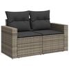 vidaXL Gartensofa-set mit Kissen 12 pcs Grau Poly-Rattan