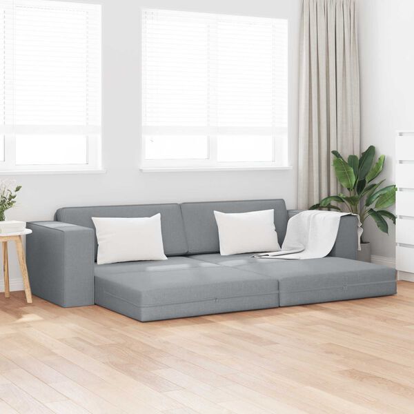 vidaXL Schlafsofa 200cm Hellgrau Stoff