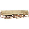 vidaXL Outdoor-Sofagarnitur 19 pcs Natur und Beige Massivholz Akazie