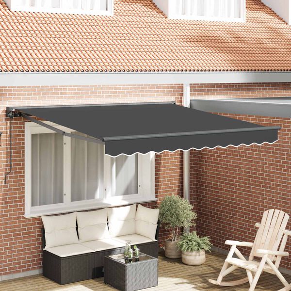 vidaXL Einziehbare Markise Anthrazit 300 x 250 cm Aluminium und Stoff