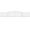 vidaXL Gabionen mit Hochbogen 15 Stk. 400x30x60/80 cm Verzinktes Eisen
