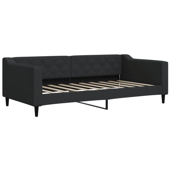 vidaXL Tagesbett Ausziehbar mit Schubladen Schwarz 90x190 cm Stoff