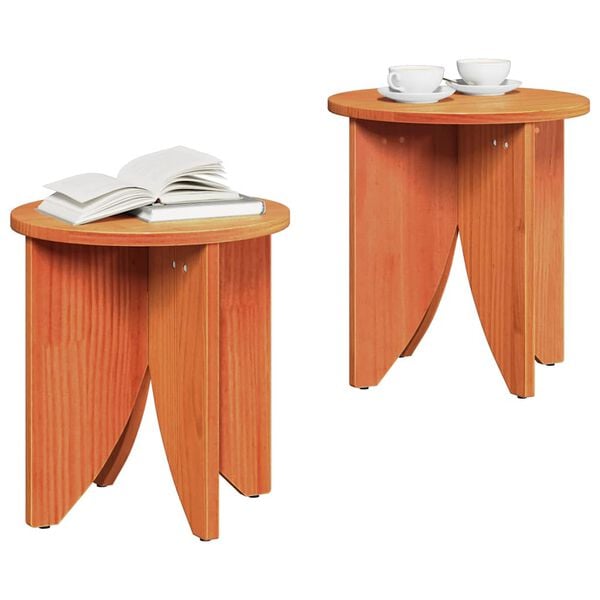 vidaXL Couchtisch 2 pcs Wachsbraun